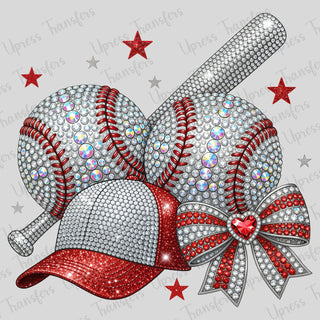 Red Rhinestone Baseball