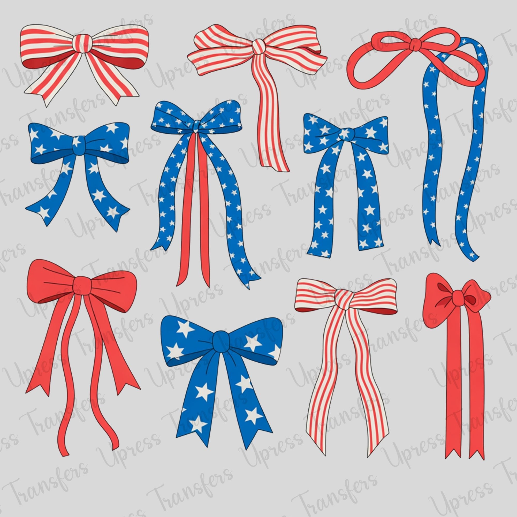 Red White And Blue Bows USA