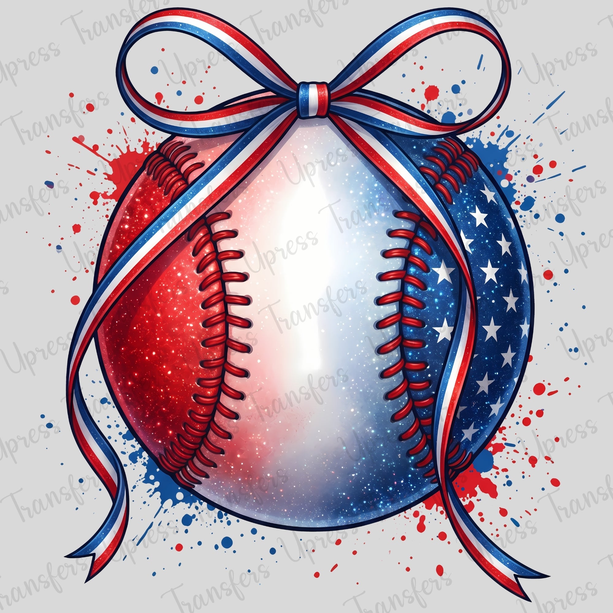 Red White And Blue Splash Baseball