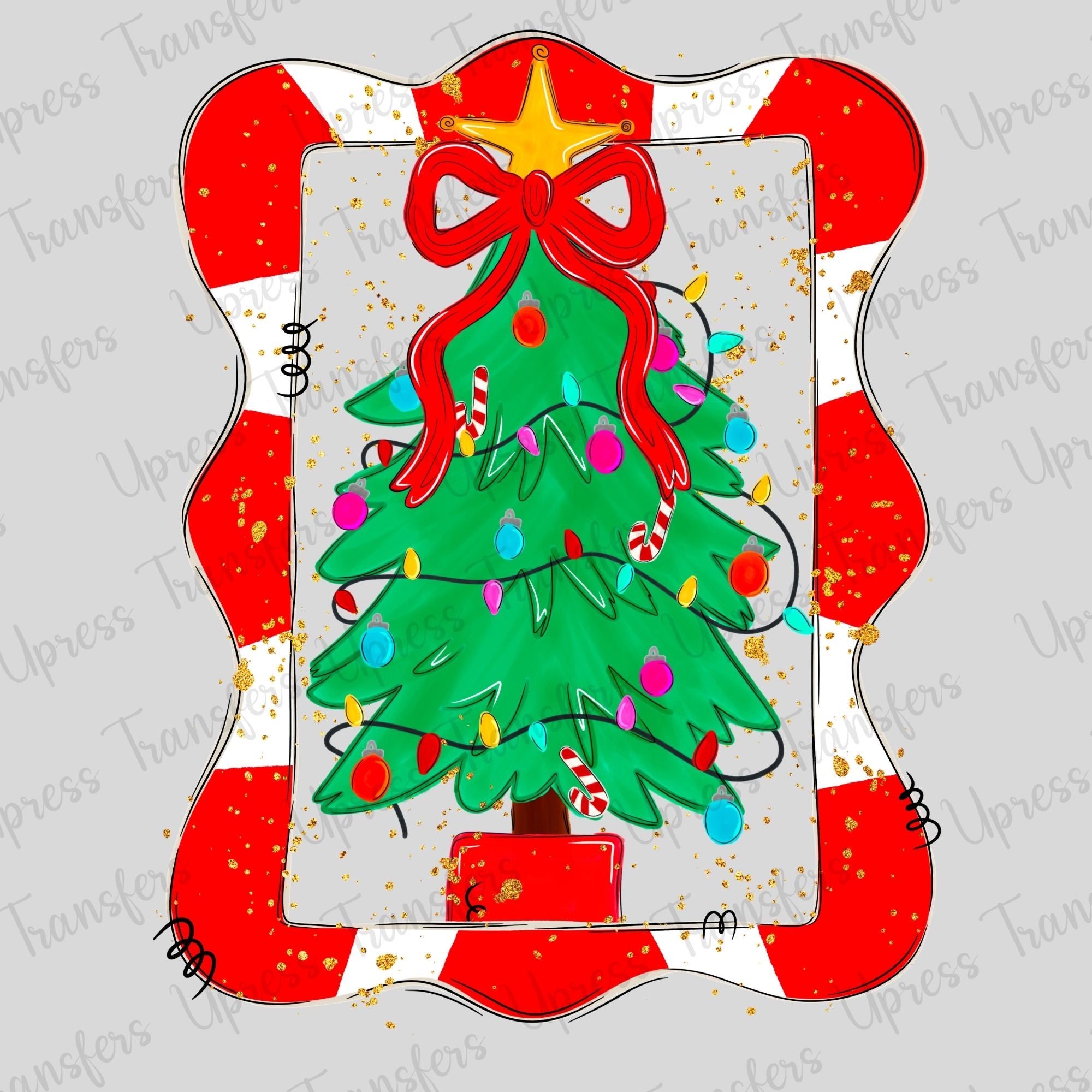Red White Frame Tree