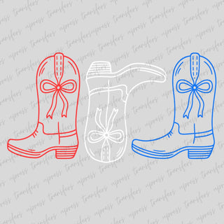 Red White and Blue Boots