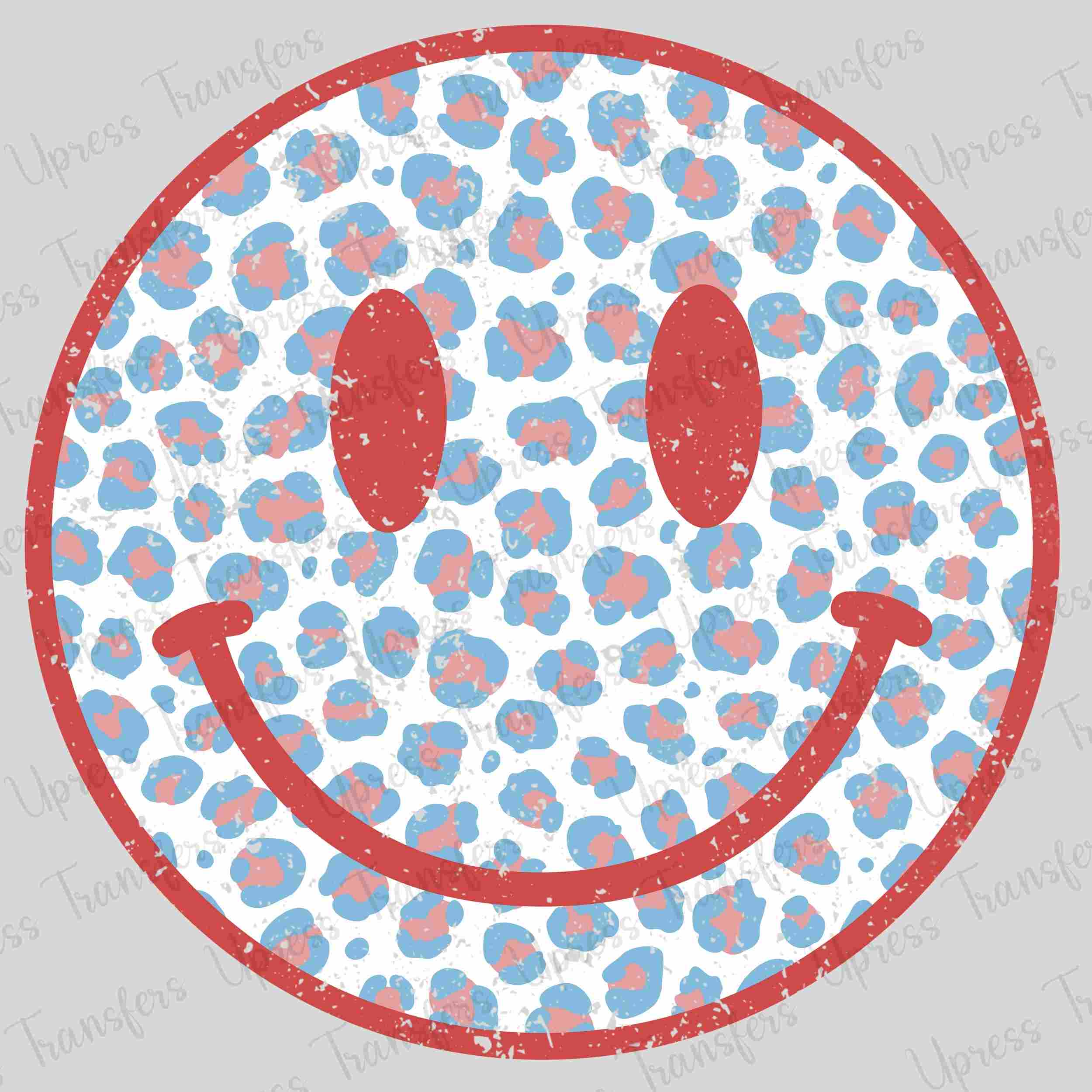 Red and Blue Cheetah Smiley