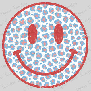 Red and Blue Cheetah Smiley