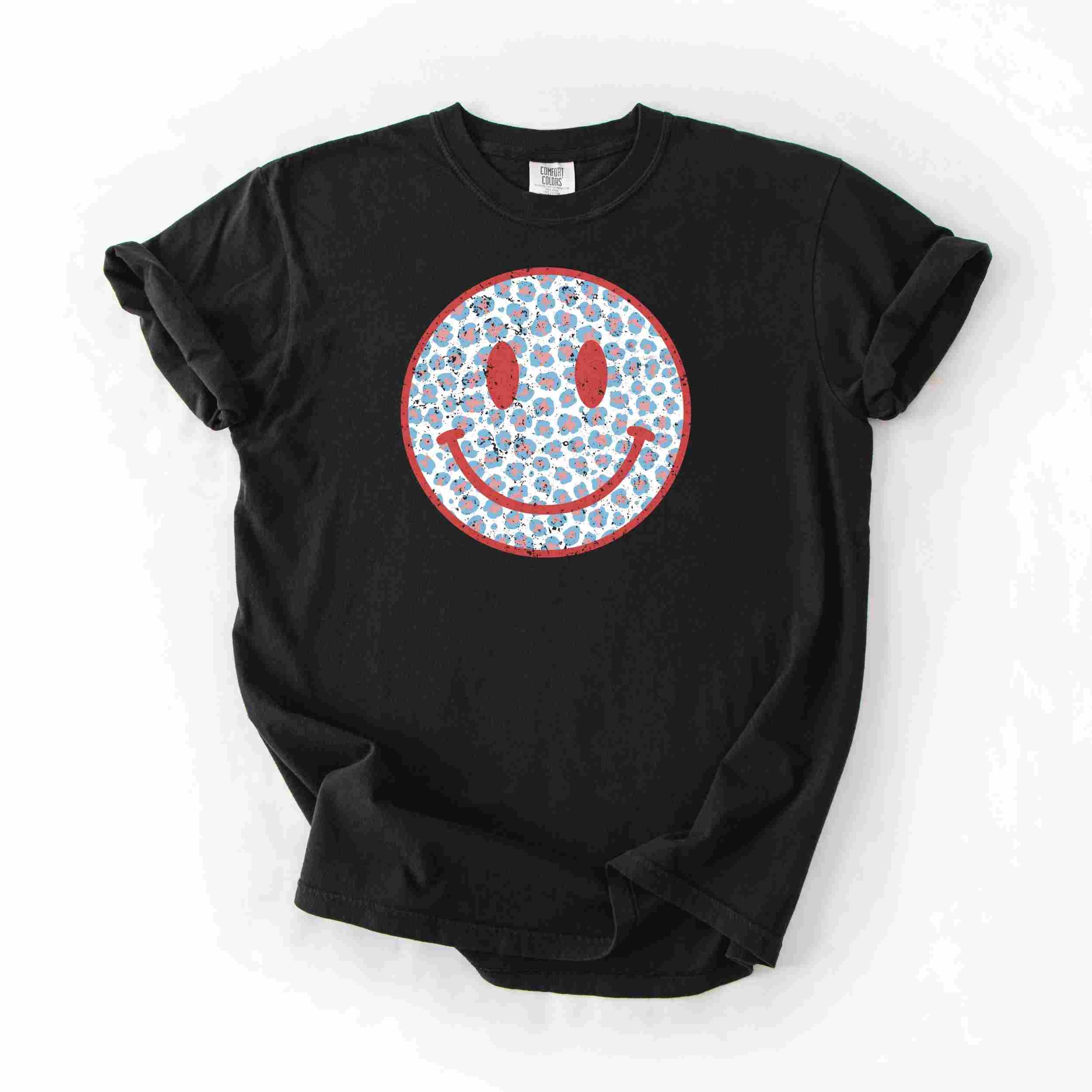 Red and Blue Cheetah Smiley