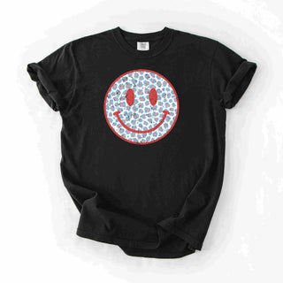 Red and Blue Cheetah Smiley