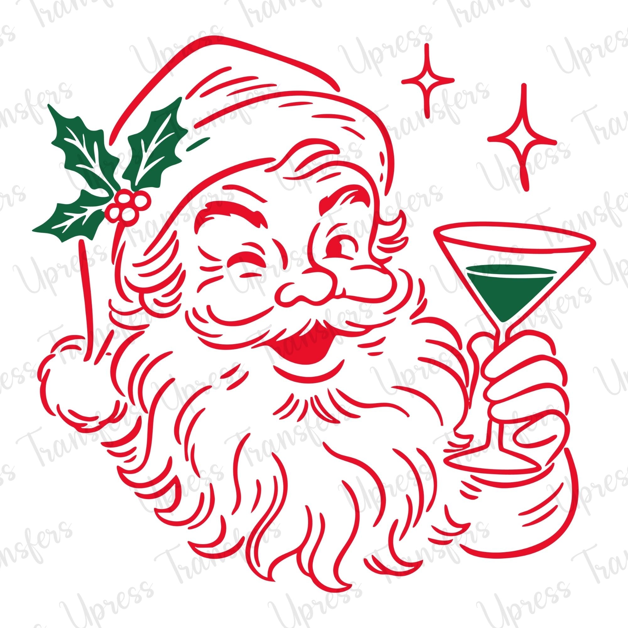 Red and Green Drinkin Santa