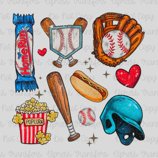 Retro Baseball Collage Vibrant