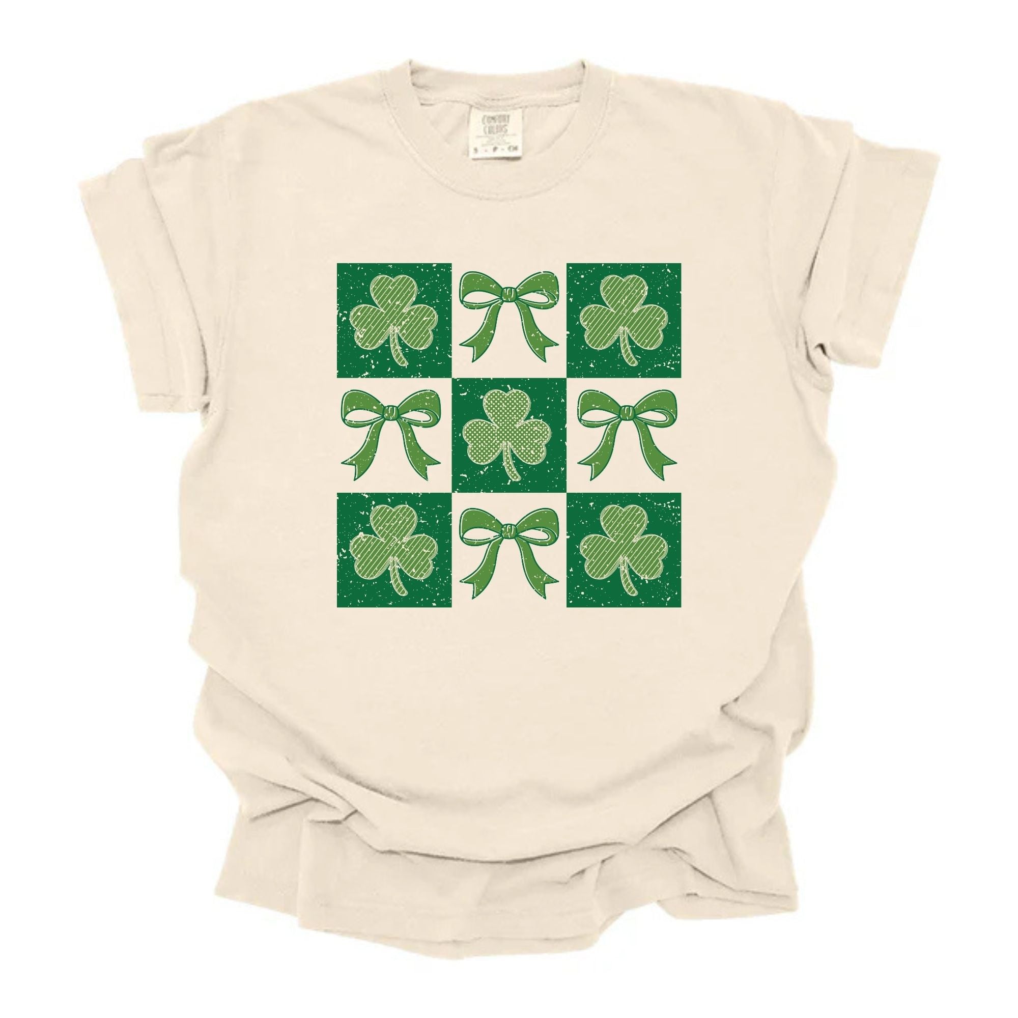 Retro Bows Shamrocks Checkered