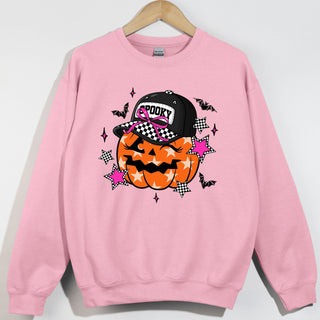 Retro Checkered Pumpkin Halloween