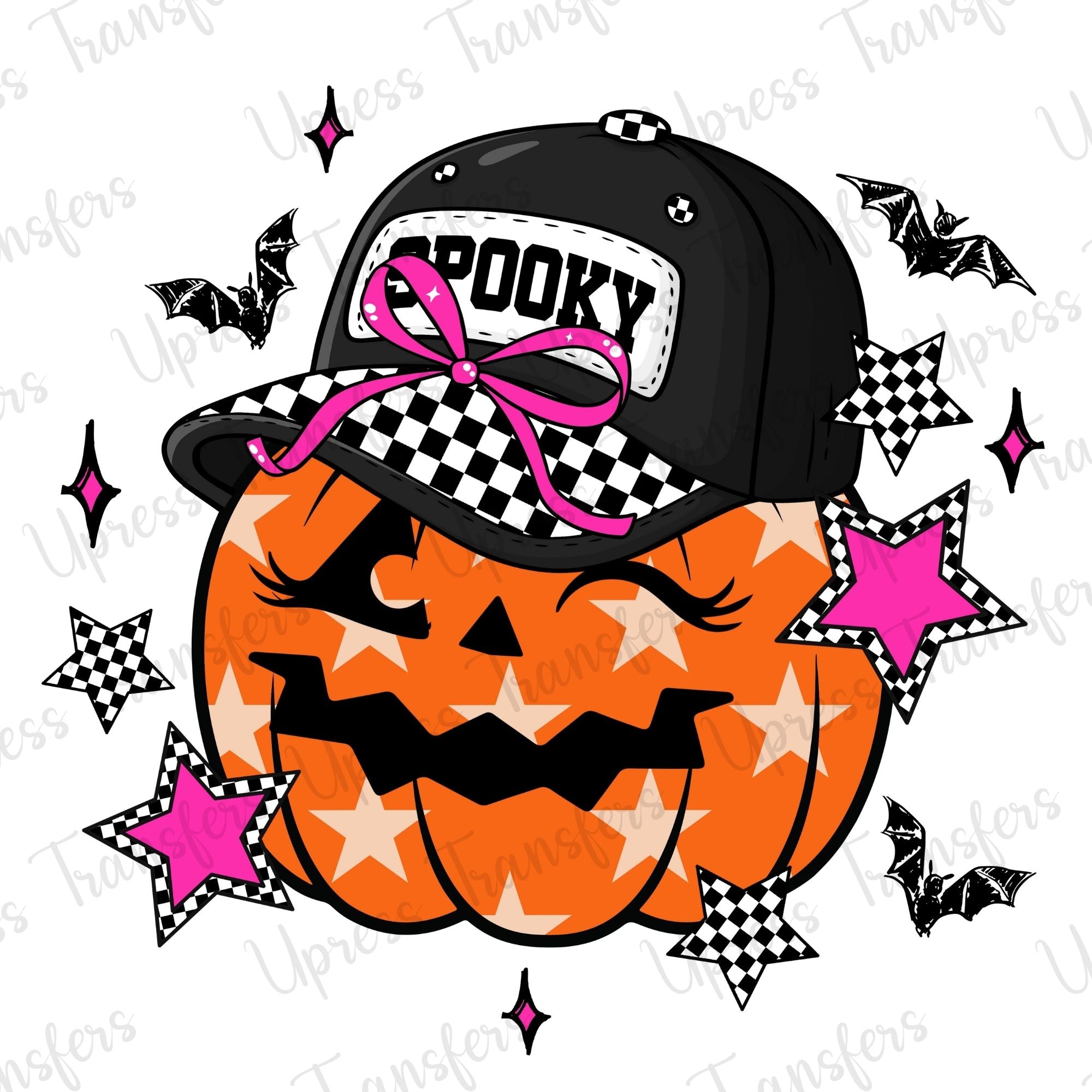 Retro Checkered Pumpkin Halloween