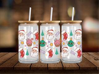Retro Cheerful Christmas Items 16 Oz Wrap