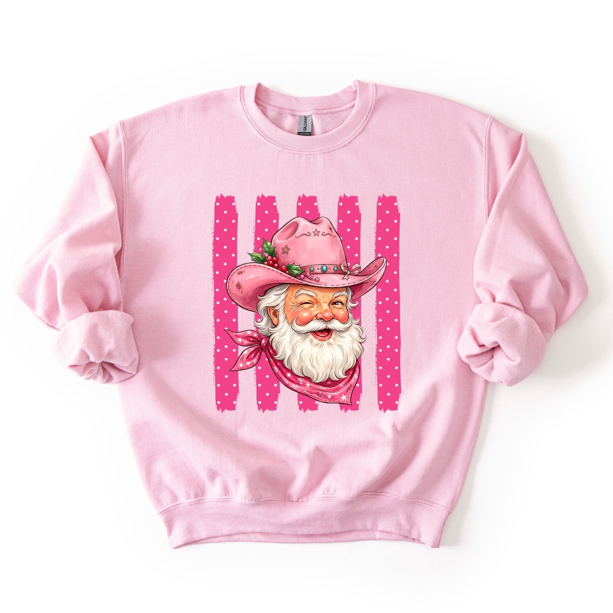 Retro Cheerful Pink Santa