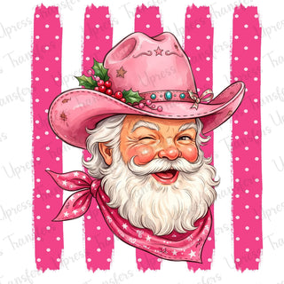 Retro Cheerful Pink Santa