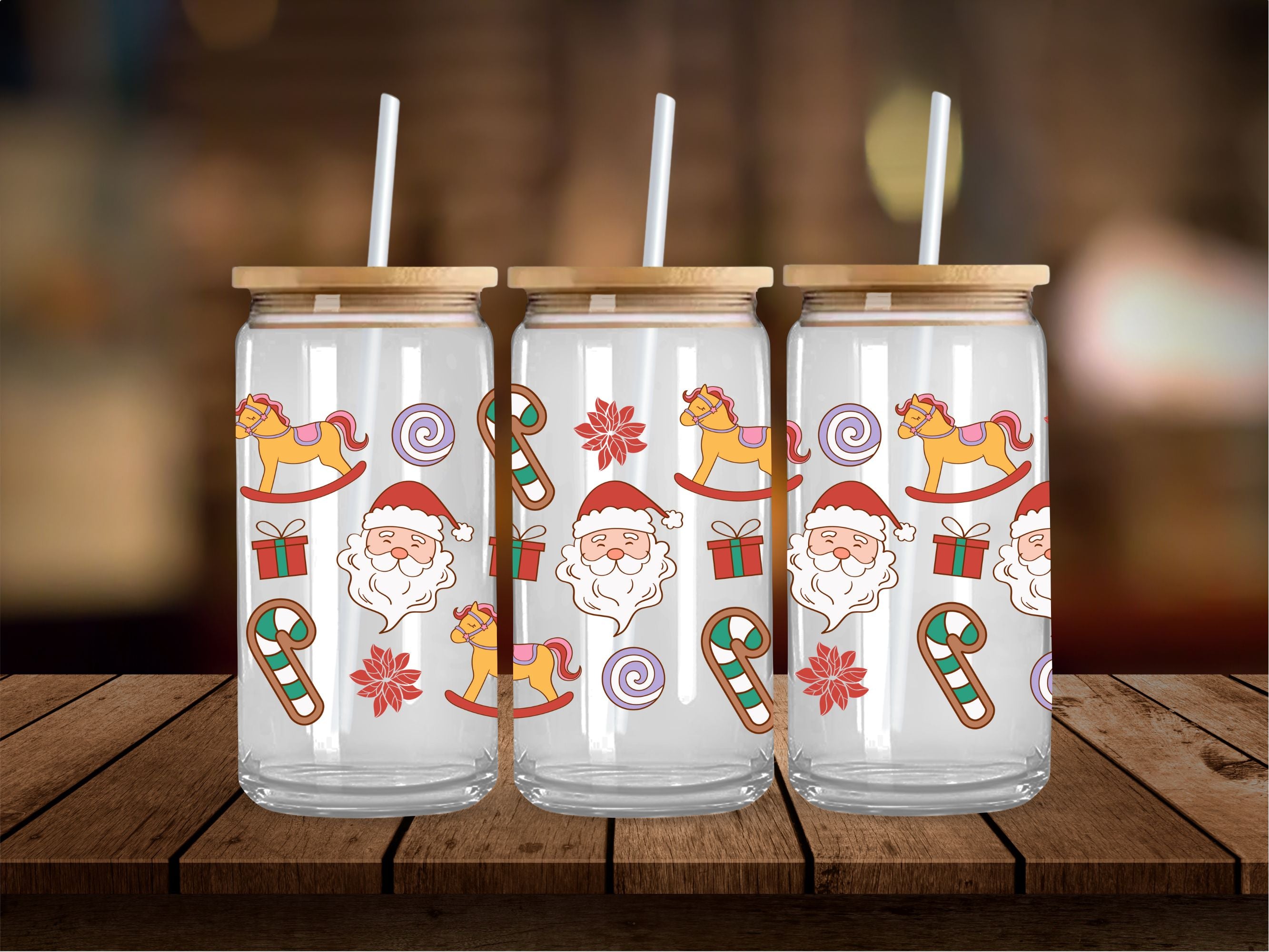 Retro Christmas Items Primary 16 Oz Wrap