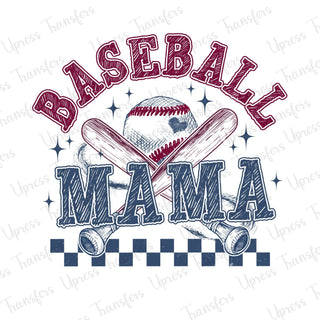 Retro Doodle Baseball Mama