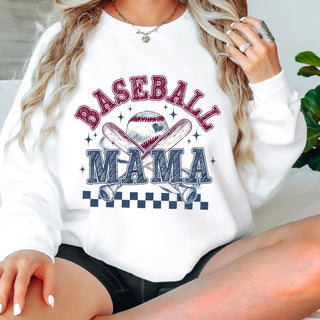 Retro Doodle Baseball Mama