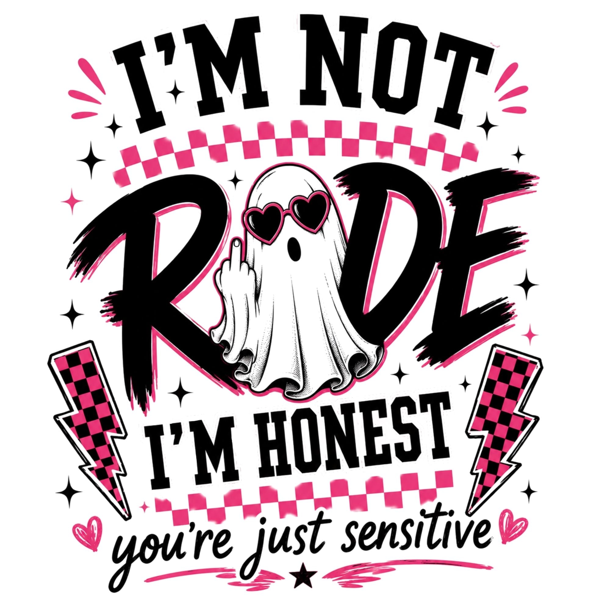 Retro Im Not Rude Ghost