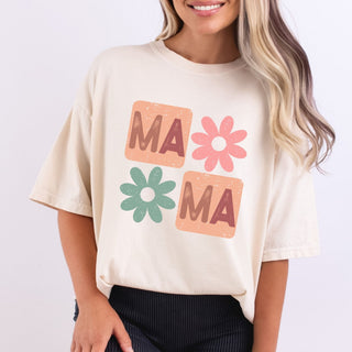 Retro Mama Flowers Checkered