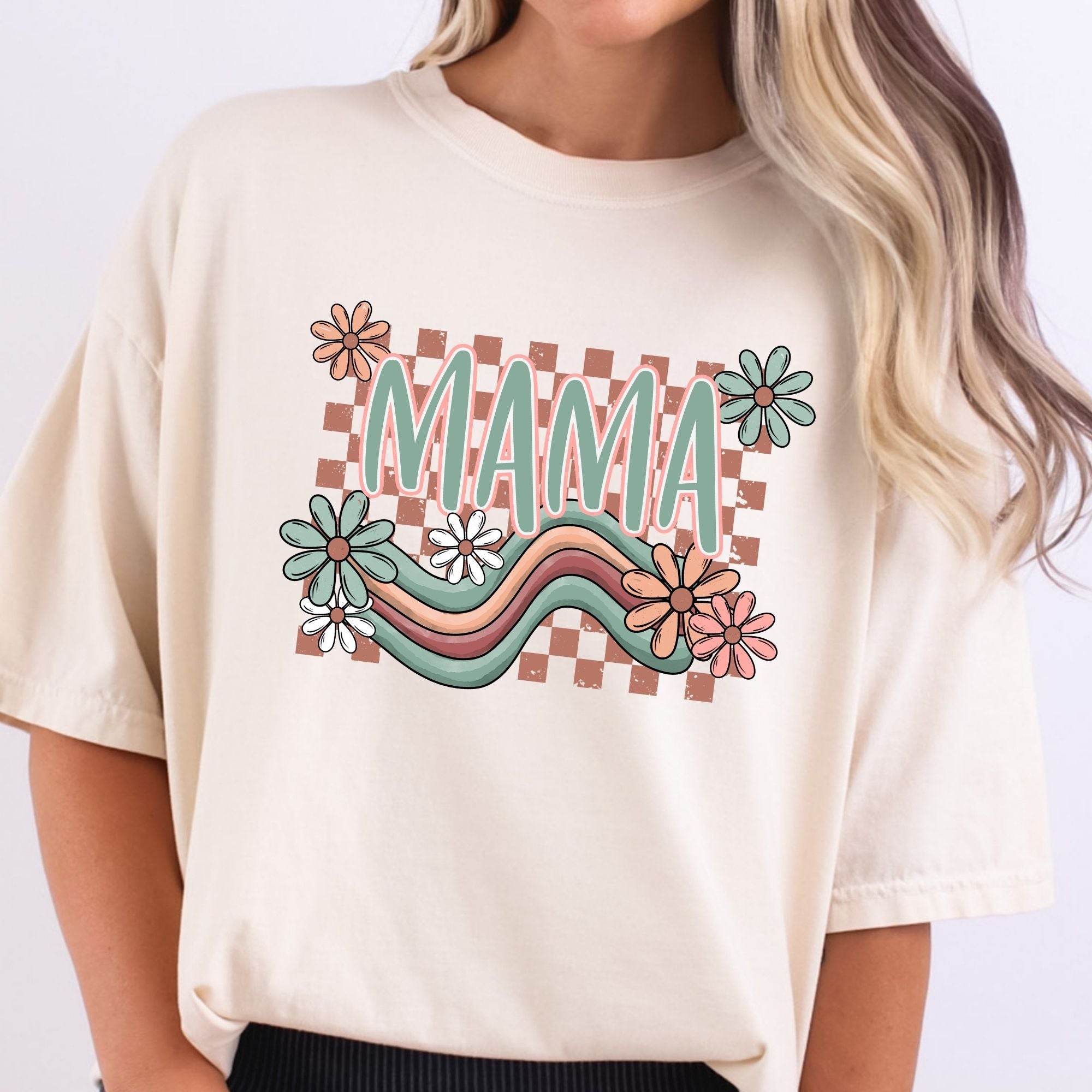 Retro Mama Groovy Checkered