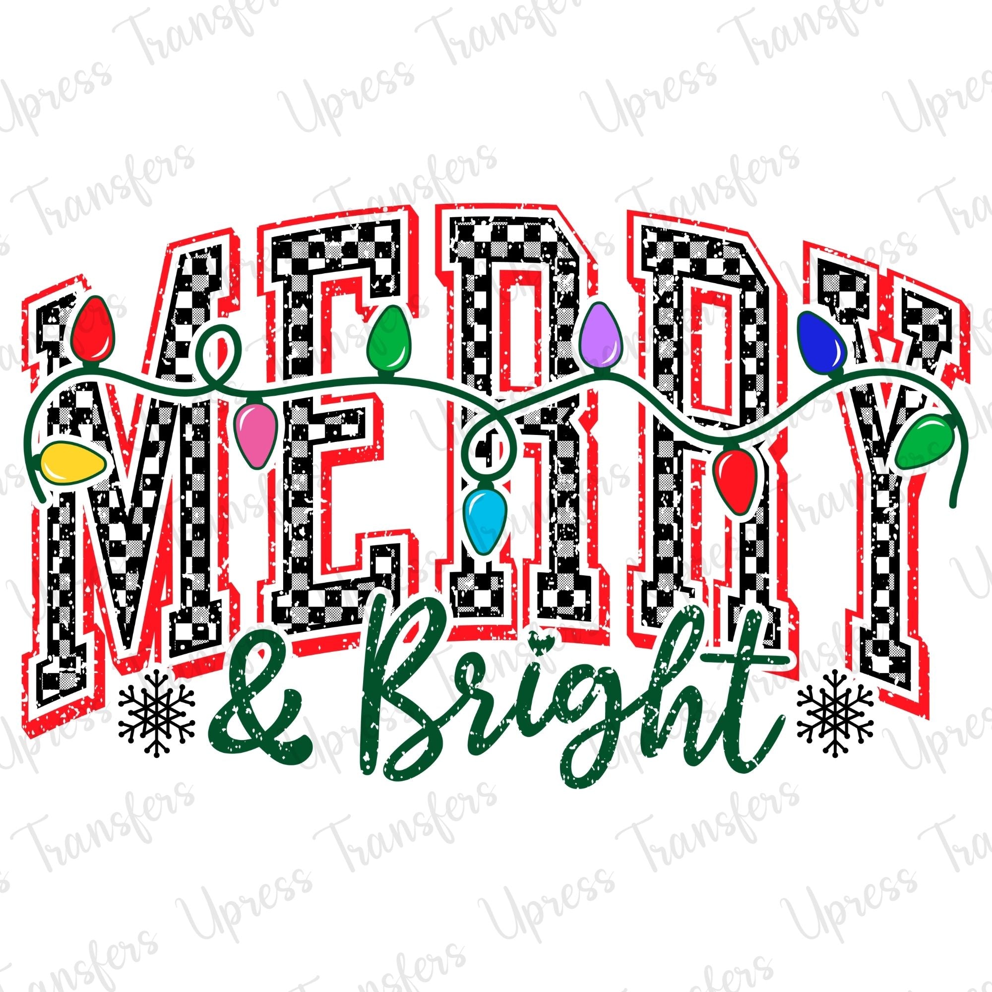 Retro Trendy Doodle Merry Checkered Bright