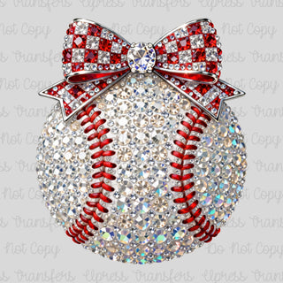 Rhinestone Baseball With Bow