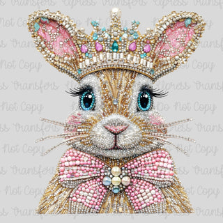 Rhinestone Easter Bunny With Crown