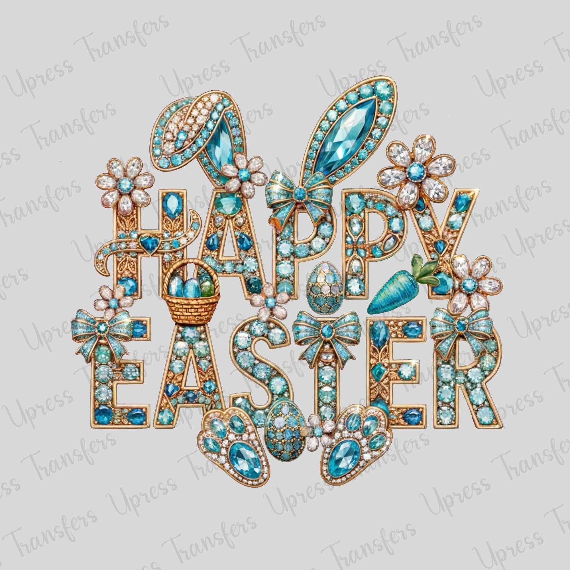 Rhinestone Happy Easter Ears