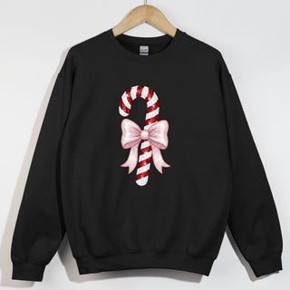 Rhinestone Pink Bow Candy Cane