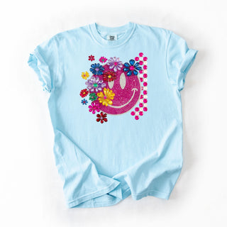 Rhinestone Smiley Flowers