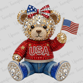 Rhinestone Teddy USA