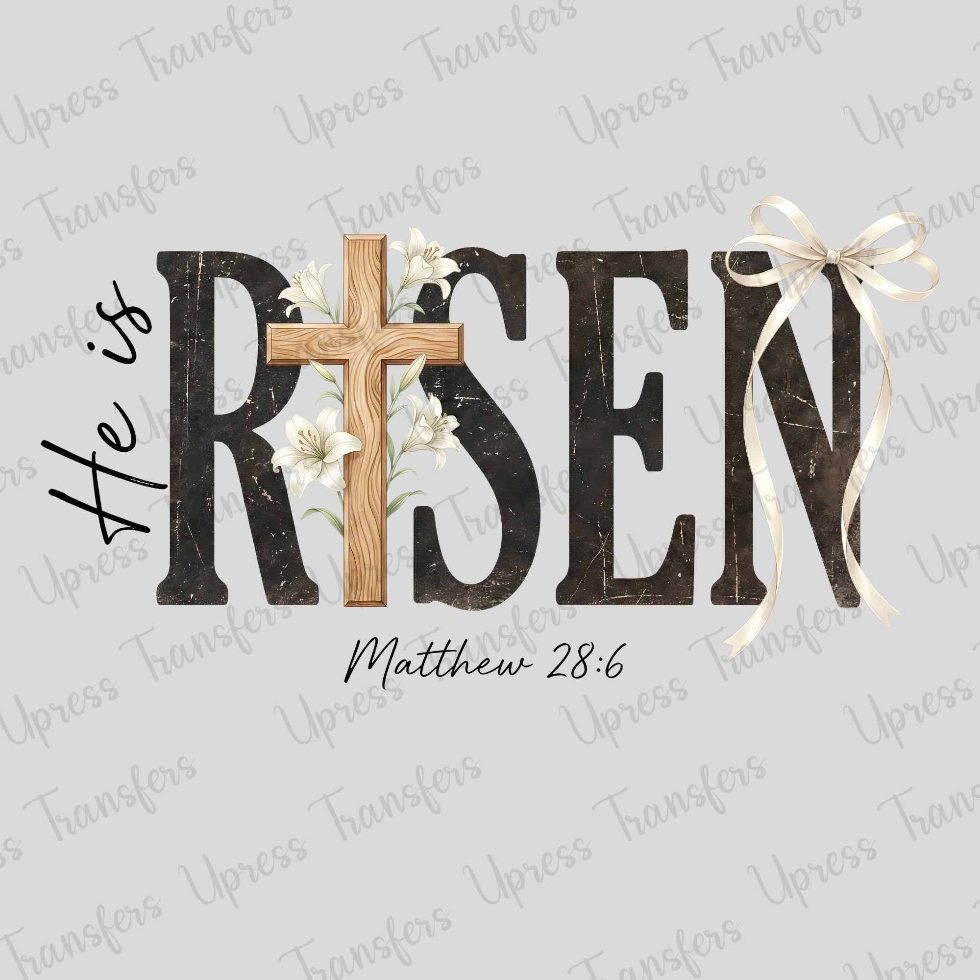 Risen Distressed Cross Easter