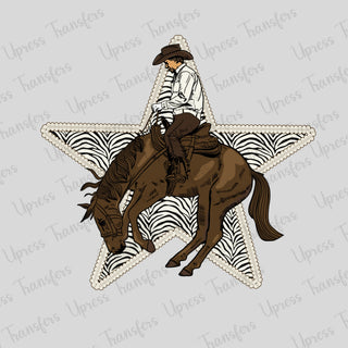 Rodeo Cowboy Zebra Star