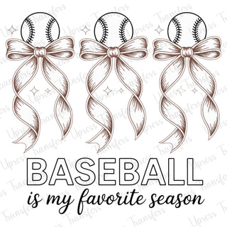Rose Gold Bow With Baseball