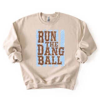 Run The Dang Ball Blue Polka Dots