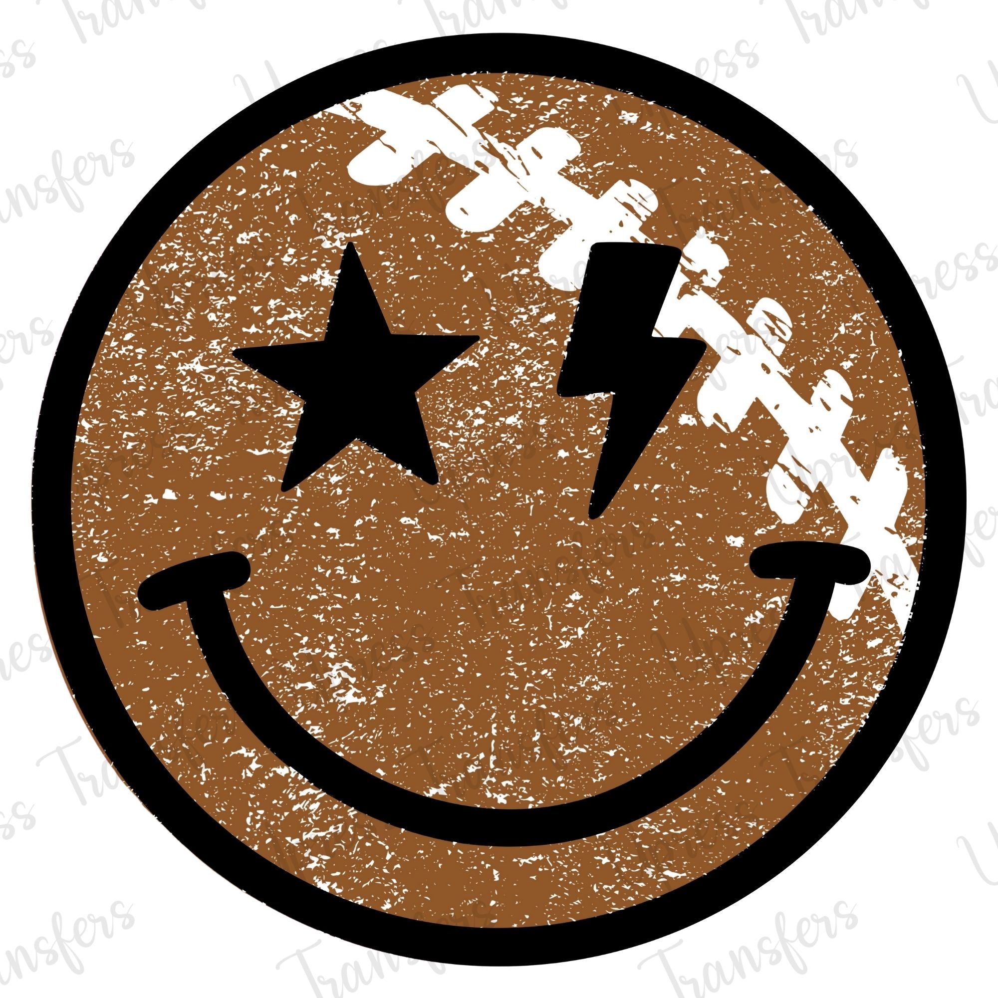 Rustic Smiley Face Rustic Football Smiley – U Press Transfers