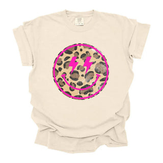 Rustic Leopard Print Smiley With Pink