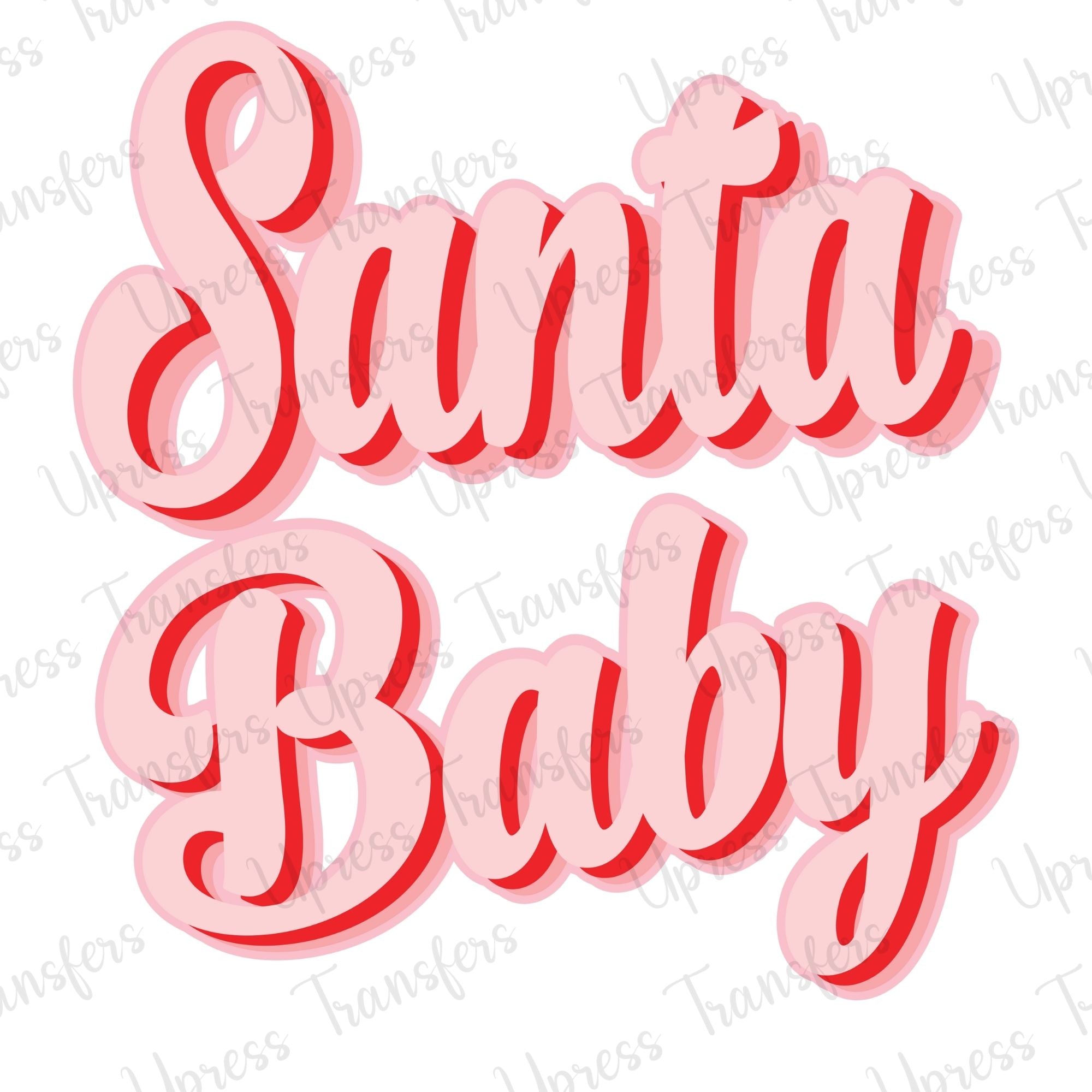 Santa Baby Pale Pink and Red