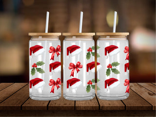 Santa Hats Bows and Mistletoes 16 Oz Wrap