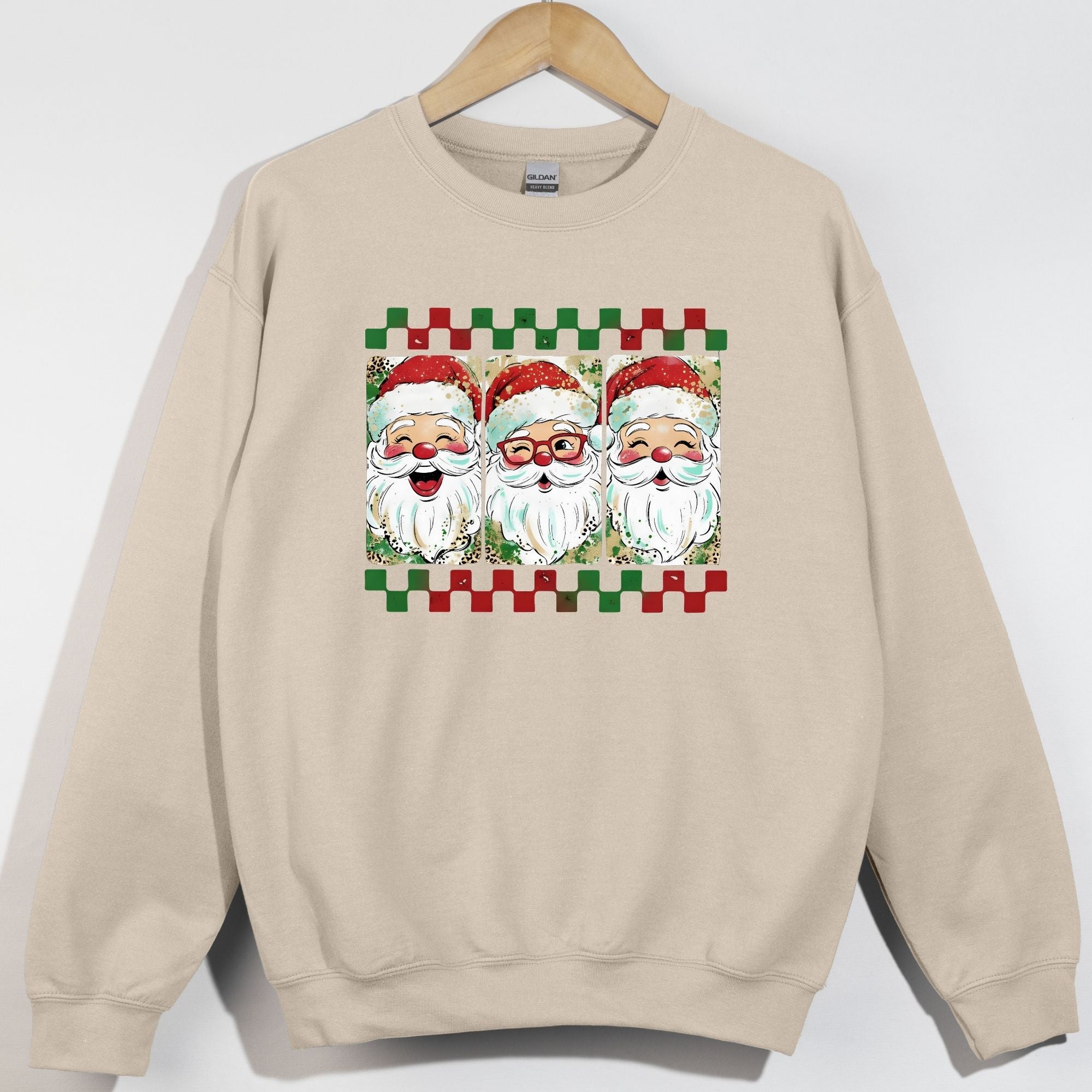Santa Trio Red and Green Checkered