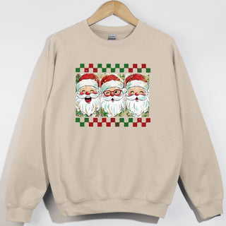 Santa Trio Red and Green Checkered