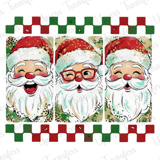 Santa Trio Red and Green Checkered