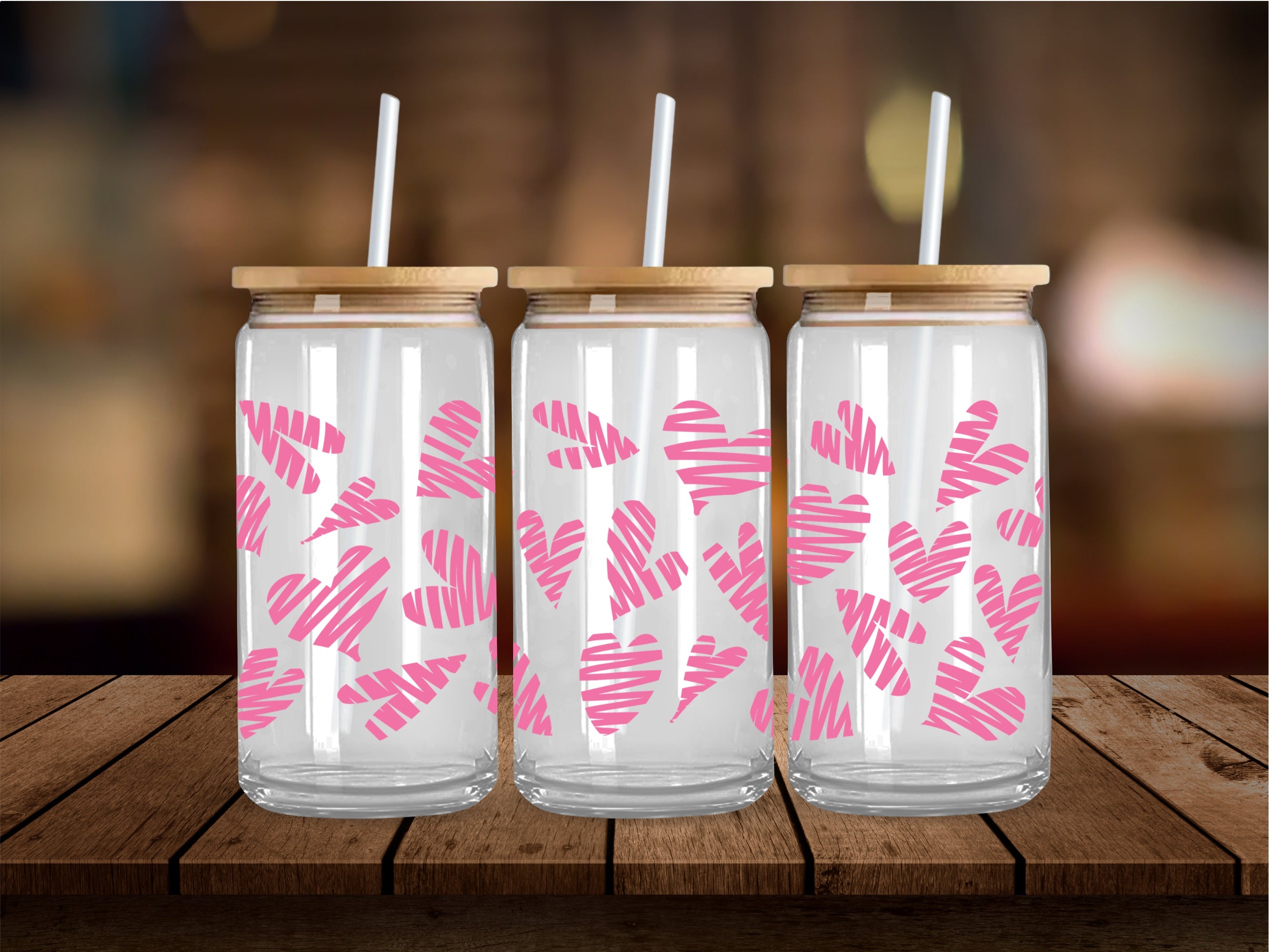 Scribble Hearts  16 Oz Wrap