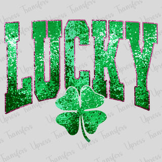Sequin Lucky Pink Outline