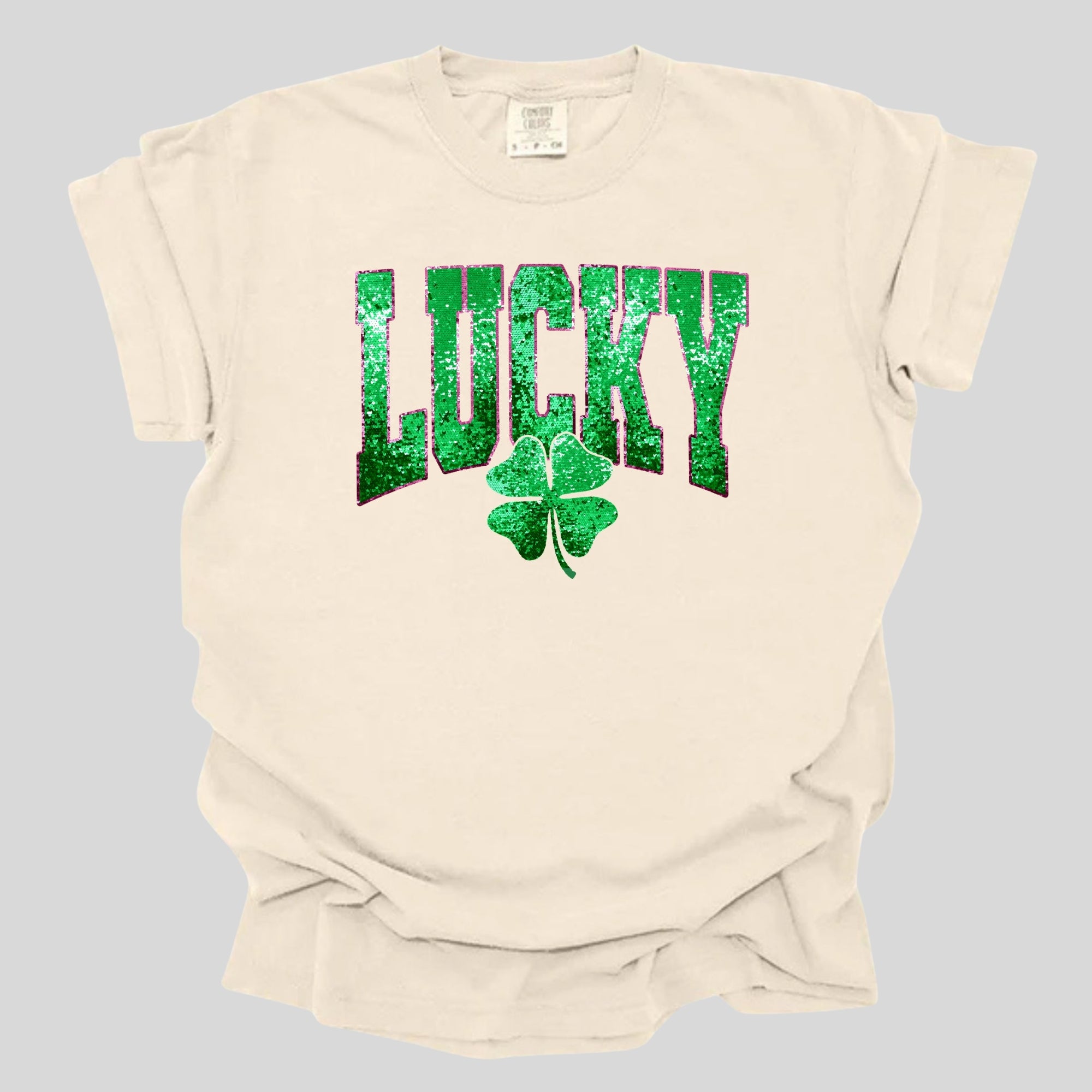 Sequin Lucky Pink Outline