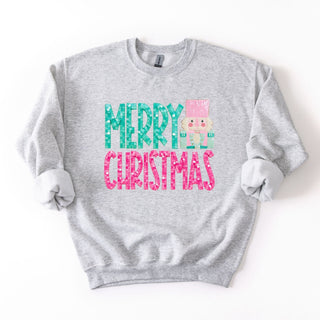 Sequin Merry Christmas Pastel