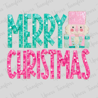 Sequin Merry Christmas Pastel