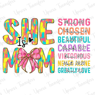 She Is Mom Brushstrokes