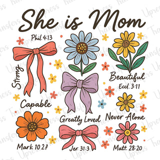 She Is Mom Flowers And Bows