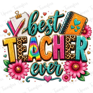 Shinny Glitter Best Teacher Retro