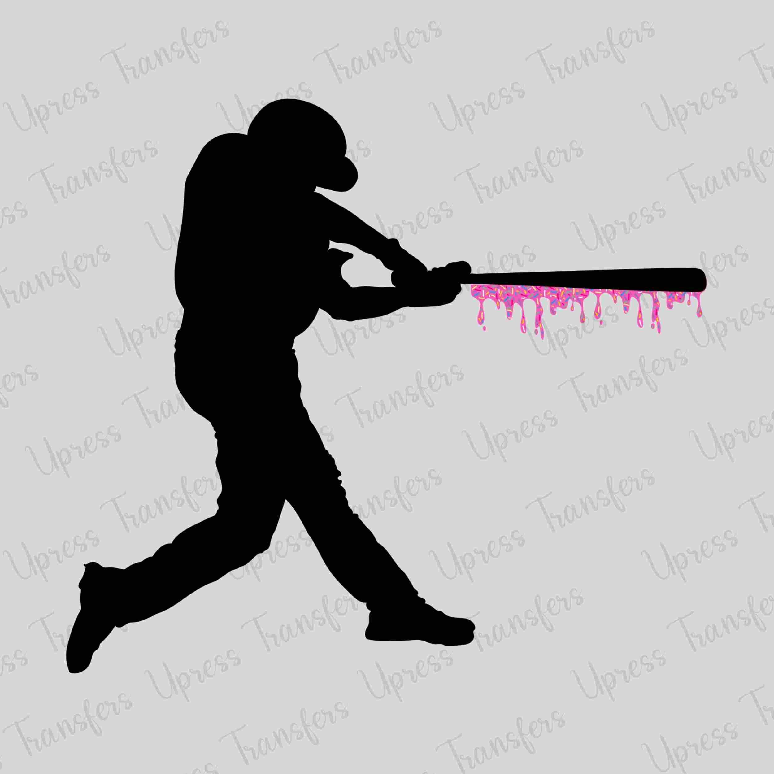 Silhouette Baseball Pink Drip